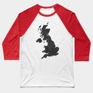 UK Map Design With Hidden Borders Baseball T-Shirt